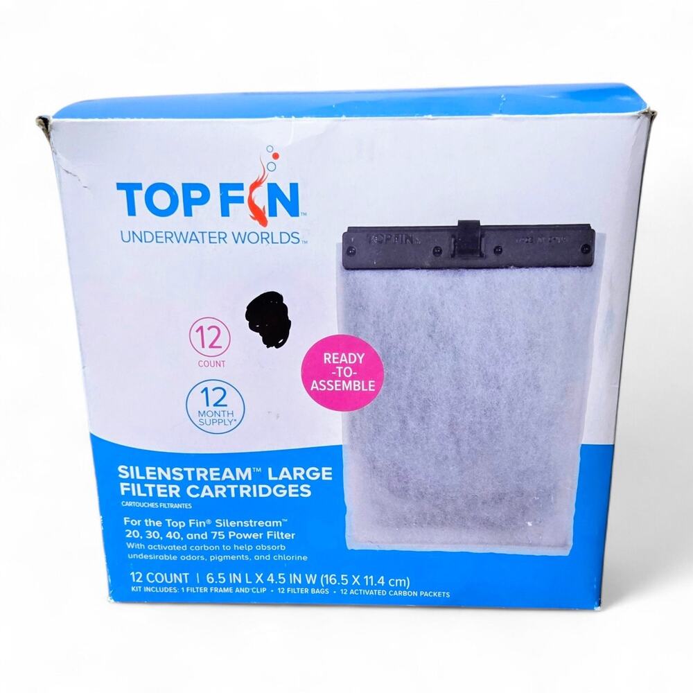 Top Fin PF-L Silenstream Filter Cartridges 12 Pack for PF20 PF30 PF40 PF75 NEW